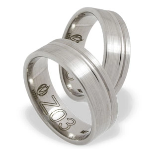 Obrączka z białego złota palladowego ŁZ-03Z-EXTRA light-k
