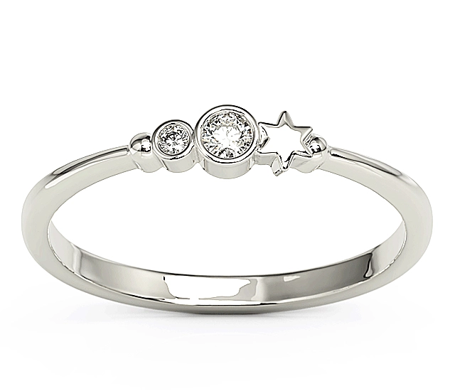 Pierścionek z białego złota z cyrkoniami Swarovski BP-6707B-C