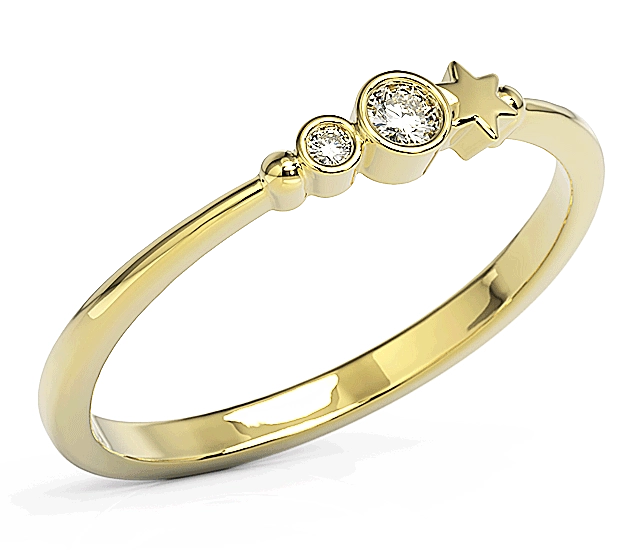 Pierścionek z żółtego złota z cyrkoniami Swarovski BP-6707Z-C