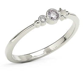 Pierścionek z białego złota z cyrkoniami Swarovski Lawenda BP-6709B-C/LAV