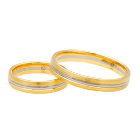 Obrączka z żółtego i białego złota palladowego ŁS-08ZB-light-k