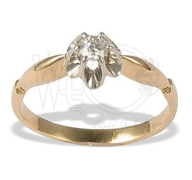 Pierścionek z żółtego i białego złota z cyrkonią CP-20ZB