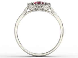 Pierścionek z białego złota z rubinem i diamentami 0,48 ct wzór AP-29B