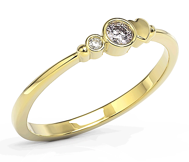 Pierścionek z żółtego złota z cyrkoniami lavendową i białą Swarovski BP-6811Z-C