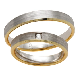 Obrączka z żółtego i białego złota palladowego ŁS-07ZB-k