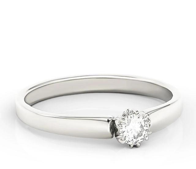 Pierścionek zaręczynowy z białego złota z brylantem 0,20 ct wzór BP-2120B