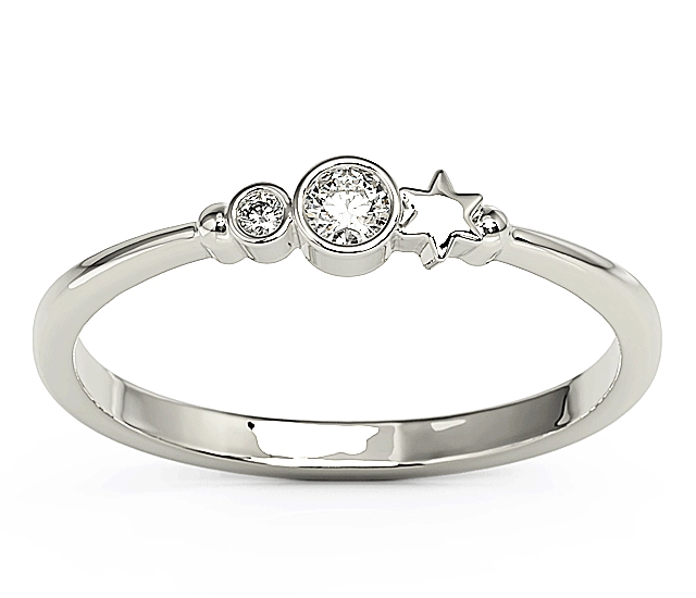 Pierścionek z białego złota z cyrkoniami Swarovski BP-6709B-C