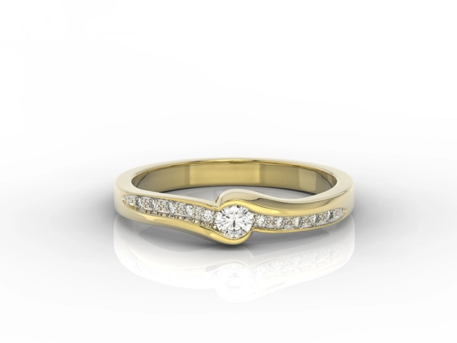 Pierścionek z żółtego złota z brylantami 0,13ct wzór BP-3413Z-R