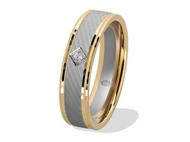 Obrączka z żółtego i białego złota palladowego ŁN-35ZB-EXTRA light-k