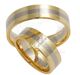 Obrączka z żółtego i białego złota palladowego ŁS-04ZB-EXTRA light-m