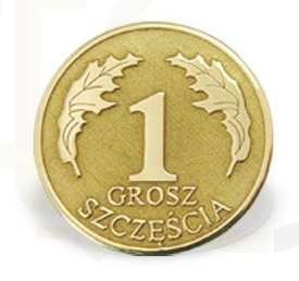 Grosz "na szczęście"  ze złota S-7Z doskonały prezent na każdą okazję