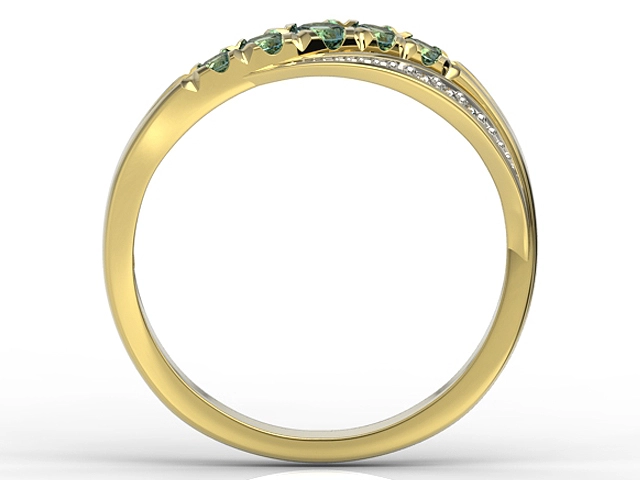 Pierścionek z żółtego złota z topazami i diamentami AP-4603Z-R