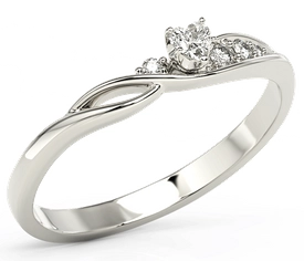 Pierścionek z białego złota z cyrkoniami Swarovski BP-81B-C