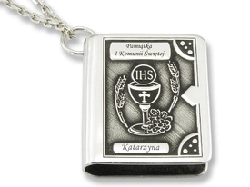 Wisiorek książka na I Komunię Świętą WEC-S-WIS-K1