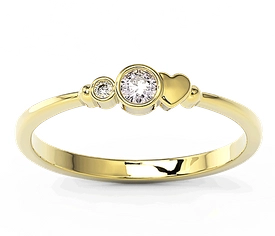 Pierścionek z żółtego złota z cyrkoniami lavendową i białą Swarovski BP-6811Z-C