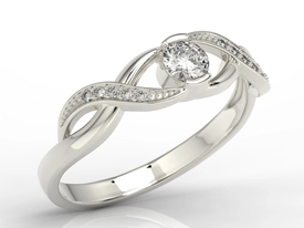 Pierścionek z białego złota z diamentami BP-39B