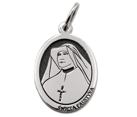 Medalik srebrny z wizerunkiem św. Siostry Faustyny Kowalskiej MED-FK-01