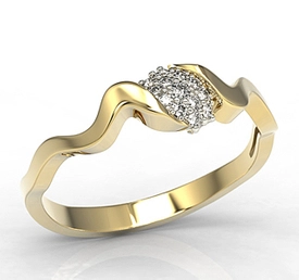 Pierścionek z żółtego złota z brylantami model LP-20Z-R