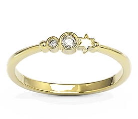 Pierścionek z żółtego złota z cyrkoniami Swarovski BP-6707Z-C
