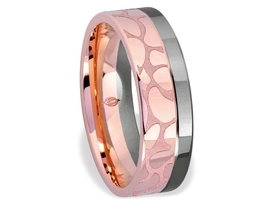 Obrączka z czerwonego i białego złota palladowego ŁN-01CB-m