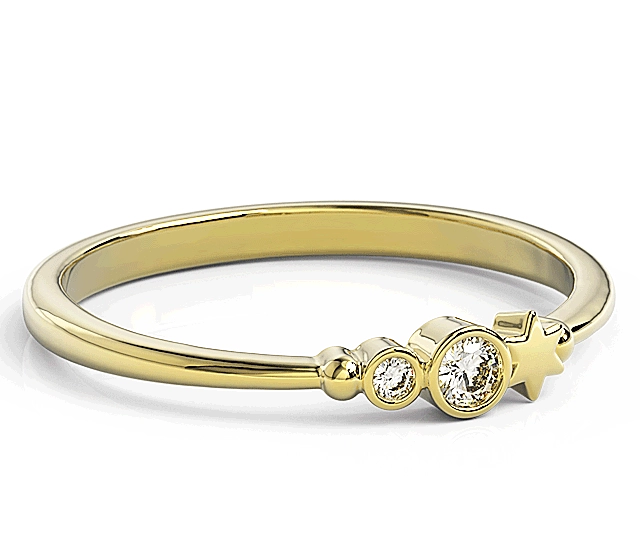 Pierścionek z żółtego złota z cyrkoniami Swarovski BP-6707Z-C