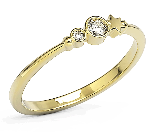 Pierścionek z żółtego złota z cyrkoniami Swarovski BP-6709Z-C