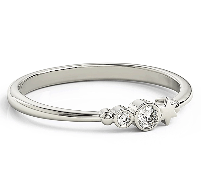 Pierścionek z białego złota z cyrkoniami Swarovski BP-6707B-C