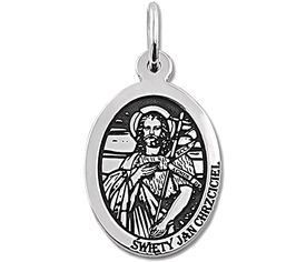 Medalik srebrny z wizerunkiem Św. Jana Chrzciciela