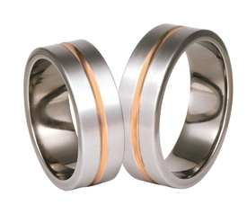 Obrączka z tytanu i czerwonego złota SWTRG-73/7-m