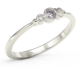 Pierścionek z białego złota z cyrkoniami lavendową i białą Swarovski BP-6809B-C