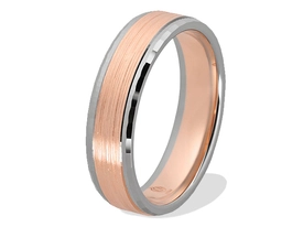 Obrączka z czerwonego i białego złota palladowego ŁN-23CB-m