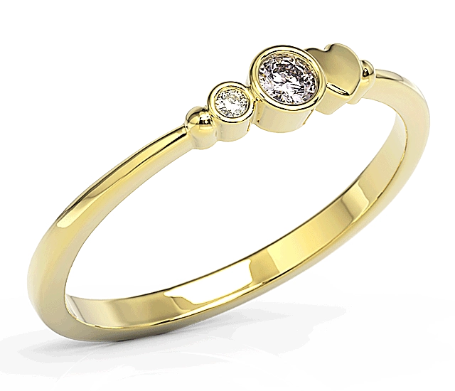 Pierścionek z żółtego złota z cyrkoniami lavendową i białą Swarovski BP-6809Z-C