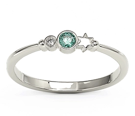 Pierścionek z białego złota z cyrkoniami Swarovski Mięta BP-6709B-C/MINT