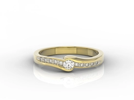 Pierścionek z żółtego złota z brylantami 0,13ct wzór BP-3413Z-R