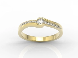 Pierścionek z żółtego złota z brylantami 0,13ct wzór BP-3413Z-R