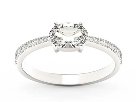 Pierścionek z białego złota z białym szafirem i cyrkoniami BP-58B-C