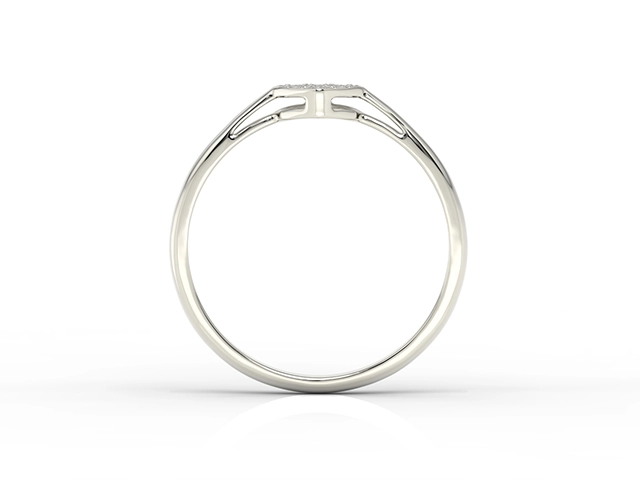 Pierścionek z białego złota z brylantami 0,045 ct wzór LP-40B
