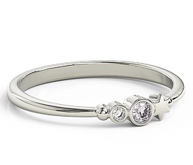 Pierścionek z białego złota z cyrkoniami Swarovski Lawenda BP-6707B-C/LAV