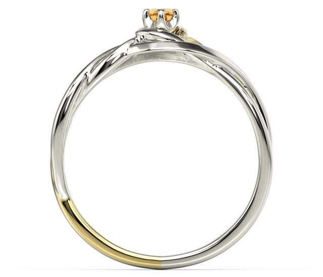 Pierścionek z białego i żółtego złota topazem Swarovski BP-74BZ