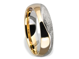 Obrączka z żółtego i białego palladowego złota ŁN-17ZB-m