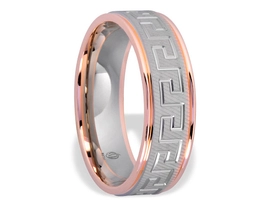 Obrączka z białego palladowego i czerwonego złota ŁN-07BC-EXTRA light-k