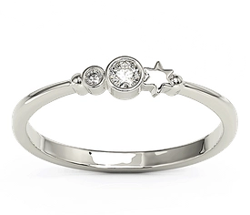 Pierścionek z białego złota z cyrkoniami Swarovski BP-6709B-C