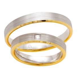 Obrączka z żółtego i białego złota palladowego ŁS-07ZB-light-m