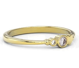 Pierścionek z żółtego złota z cyrkoniami lavendową i białą Swarovski BP-6809Z-C
