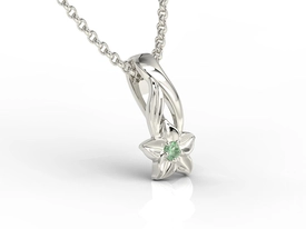 Wisiorek z białego złota ze szmaragdem BPW-15B