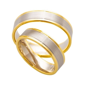 Obrączka z żółtego i białego złota palladowego ŁS-10ZB-light-m