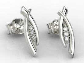 Kolczyki z białego złota z diamentami APK-83B
