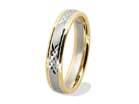 Obrączka z żółtego i białego złota palladowego ŁN-41ZB-k