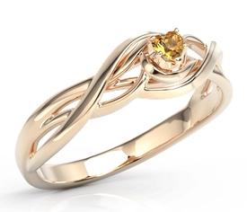 Pierścionek z różowego złota topazem Swarovski BP-74P