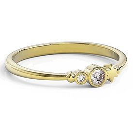 Pierścionek z żółtego złota z cyrkoniami Swarovski Lawenda BP-6709Z-C/LAV